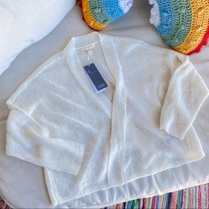 SOLD// Eileen Fischer Linen Mini Tape Open Cardigan Small